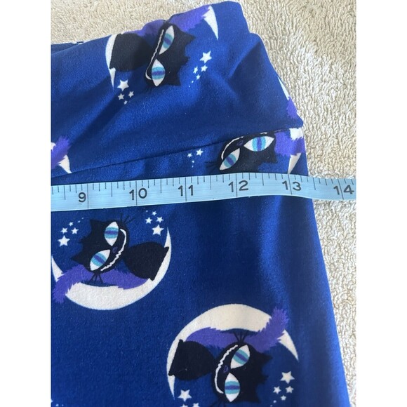 Lula Roe One Size Blue Smiling Cat Sitting On The Moon Leggings Sleepwear - Picture 9 of 10